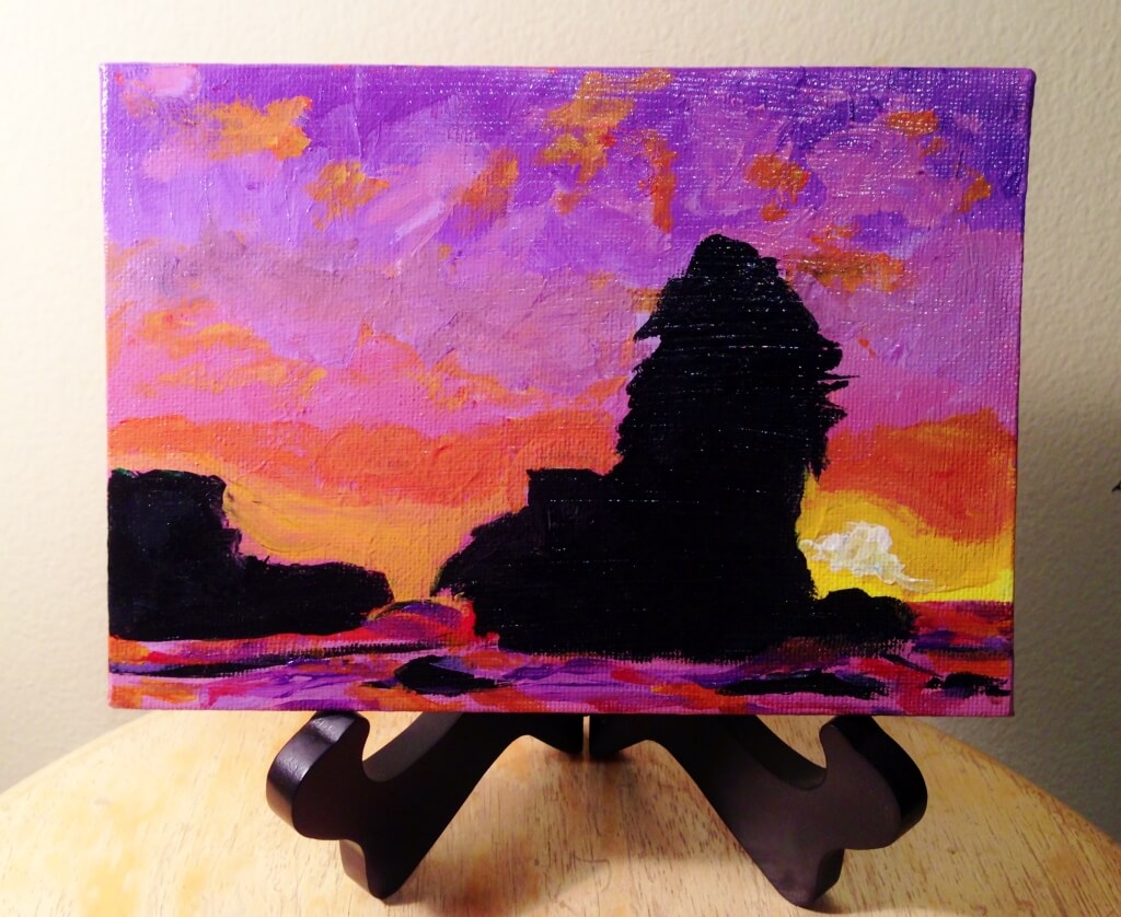 Painting 28 Pismo Beach Sunset - 100days.100paintings.