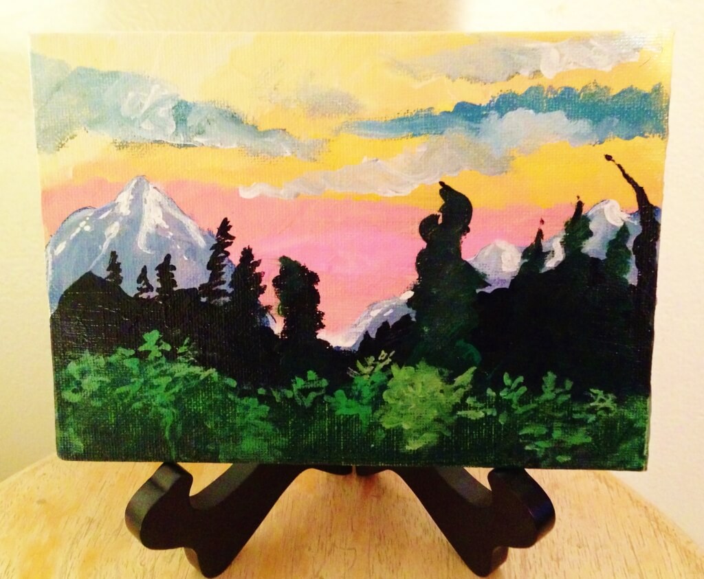 Painting 32 King Mountain Sunset - 100days.100paintings.
