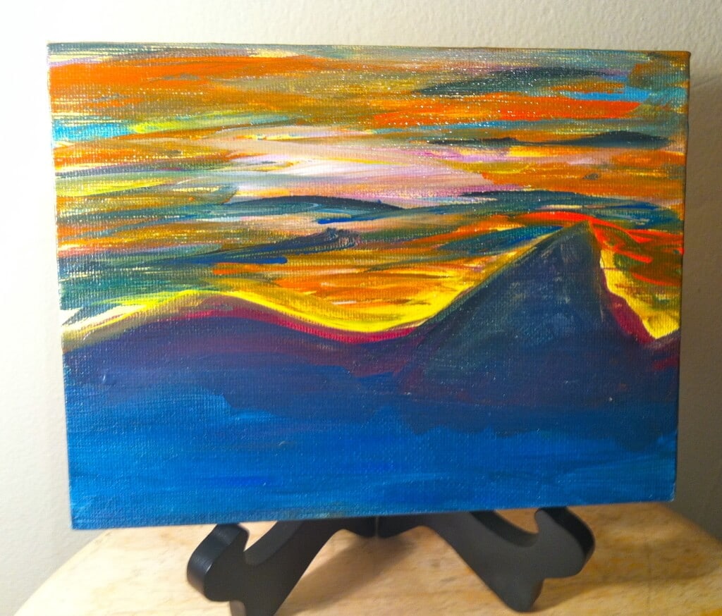 Mount Redoubt Sunset - 100days.100paintings.