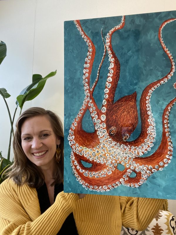 B25BB25C 11D2 4CFC 869D 1E04AC3FB244 600x800 - Teal Octopus Medium Metal Print