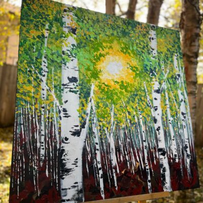 IMG 1930 400x400 - 🔴 SOLD Green Summer Day Birch- Seeds of Change Series