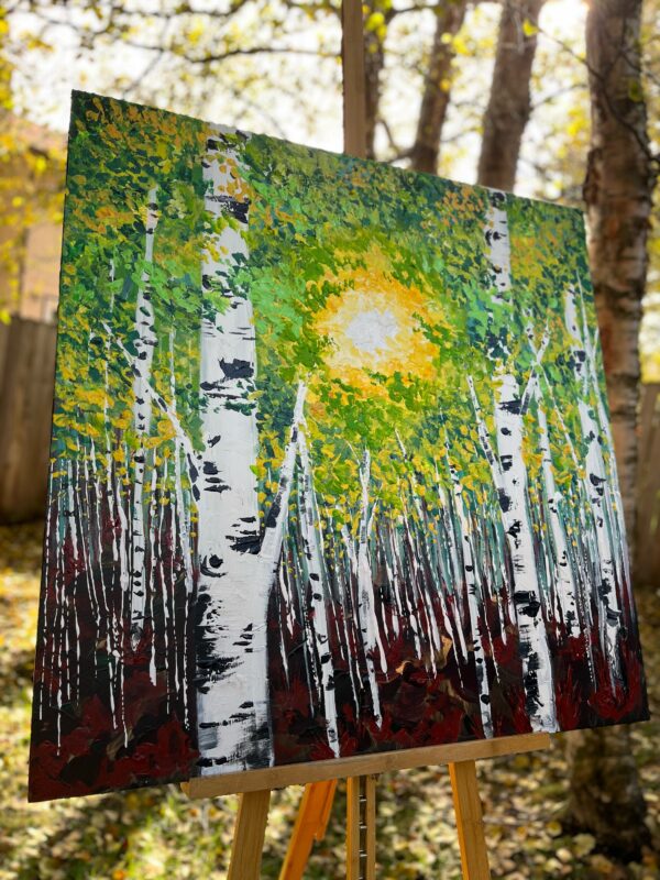 IMG 1930 600x800 - 🔴 SOLD Green Summer Day Birch- Seeds of Change Series
