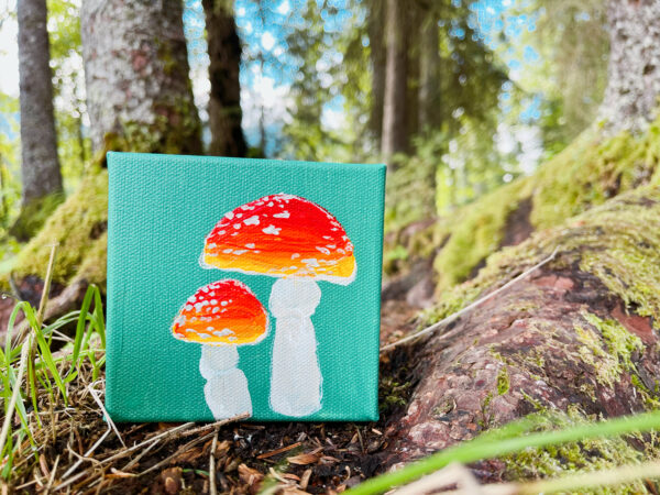 21FE4FDE BAFE 4714 B780 8FB2268CBCA5 600x450 - Girdwood Mini Mushroom Series (9 canvases)